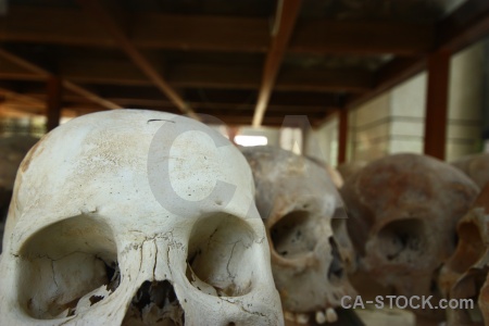 Southeast asia mass grave choeung ek khmer rouge skull.