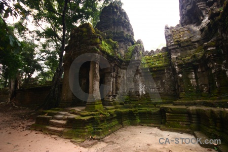 Southeast asia ruin preah khan buddhist pillar.