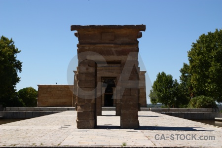 Spain ancient debod temple of pool.