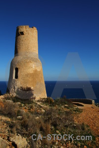 Spain brown sea javea ruin.