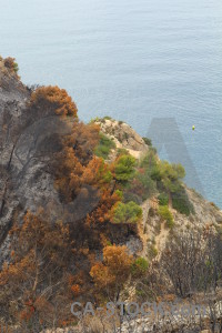 Spain europe javea burnt montgo fire.