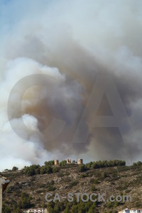 Spain europe smoke montgo fire javea.