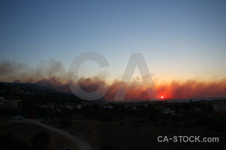 Spain europe sunset sunrise smoke.