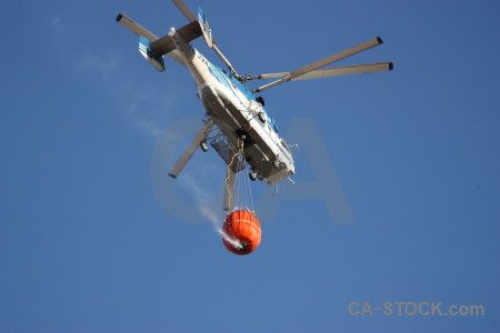 Spain firefighting montgo fire vehicle helicopter.