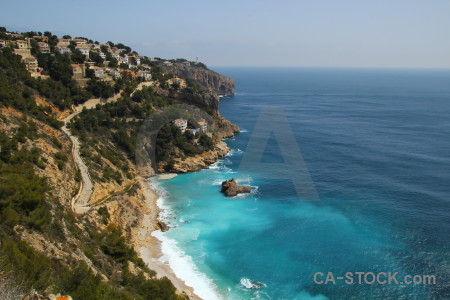 Spain javea cliff sky cyan.