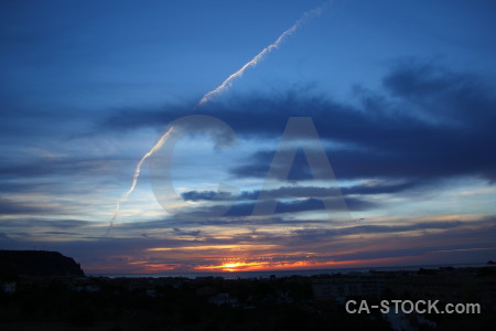 Spain javea sunset contrail europe.