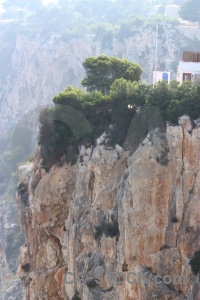 Spain rock cliff tree europe.