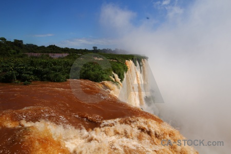 Spray sky iguassu falls iguazu river south america.