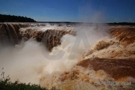 Spray south america sky iguazu falls water.