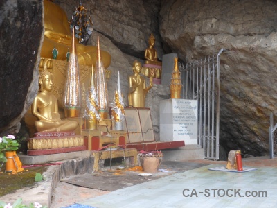 Statue asia buddhism mount phousi luang prabang.