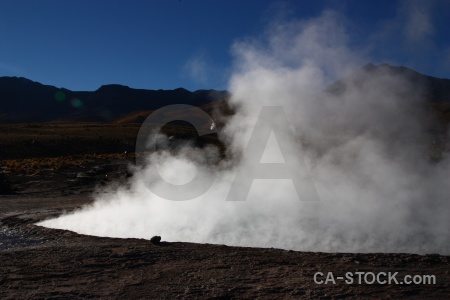 Steam rock sky geyser south america.