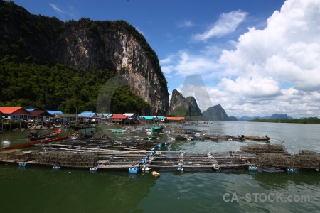 Stilts cliff southeast asia sea vehicle.