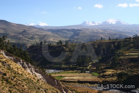 Stratovolcano volcano peru colca valley landscape.