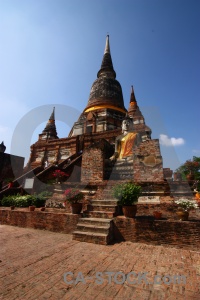 Stupa building southeast asia phra chedi chaimongkol thailand.