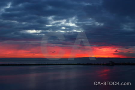 Sunrise cloud sunset red blue.