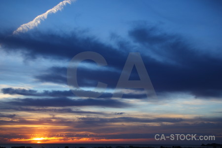 Sunrise sun europe contrail spain.