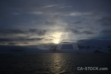 Sunset mountain sky antarctica cruise snow.