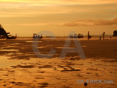 Sunset thailand loh dalam bay tropical ko phi don.