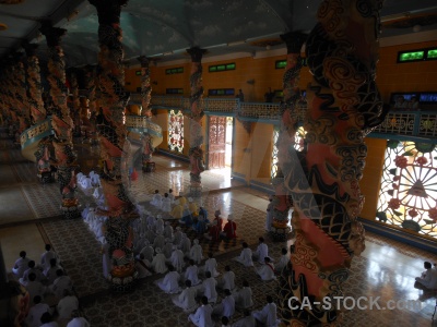 Tay ninh holy see church inside pillar asia.