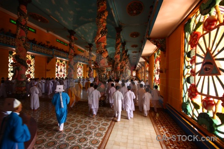 Tay ninh religion pillar tile inside.