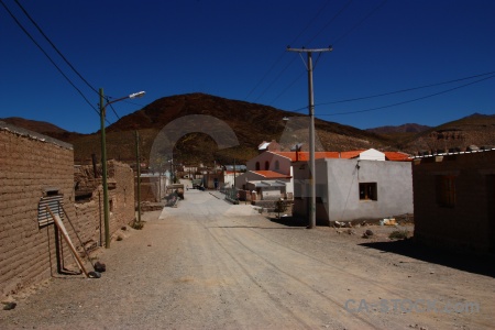 Telegraph pole building road salta tour sky.