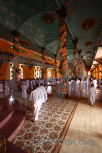 Temple church southeast asia tay ninh pillar.