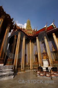 Temple of the emerald buddha pillar thailand ornate.