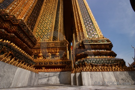 Temple of the emerald buddha thailand bangkok column wat phra si rattana satsadaram.