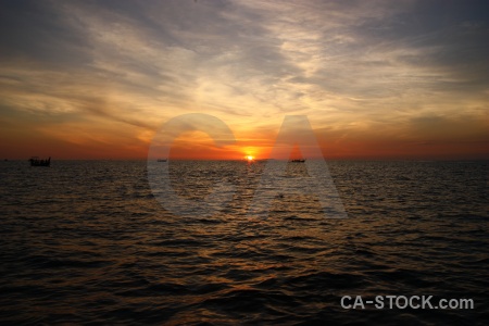 Thailand sunset sun sea cloud.