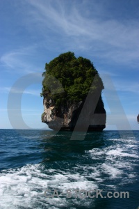 Thailand water tropical sky limestone.