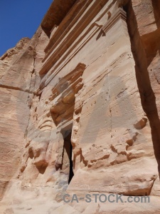 Tomb cliff petra ancient rock.