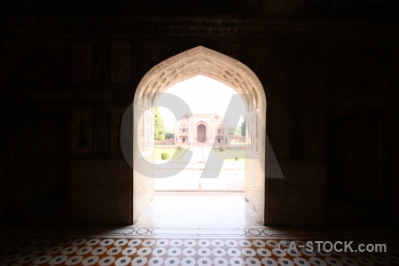 Tomb south asia tile mausoleum archway.