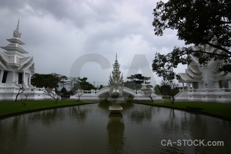 Tree bridge buddhist southeast asia white temple.