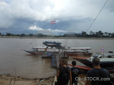 Tree cloud golden triangle asia mekong river.