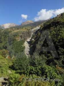 Tree trek mountain annapurna sanctuary himalayan.