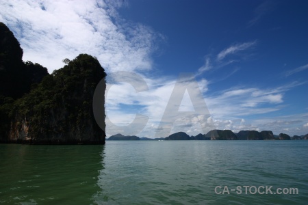 Tropical phang nga bay sky cliff southeast asia.