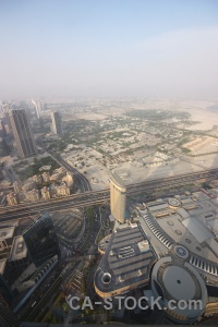 Uae aerial burj khalifa dubai cityscape.