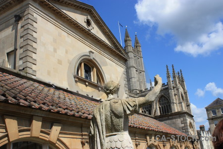 Uk figure roman baths statue europe.