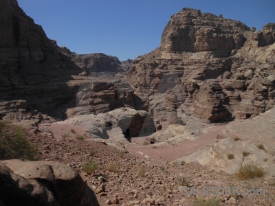 Unesco jordan carving petra cliff.