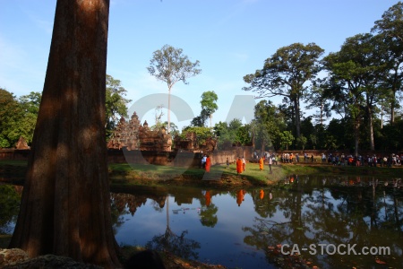 Unesco monk stone tree sky.