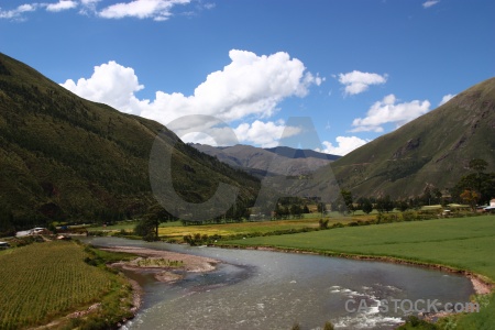 Urubamba river mountain cloud altitude sky.