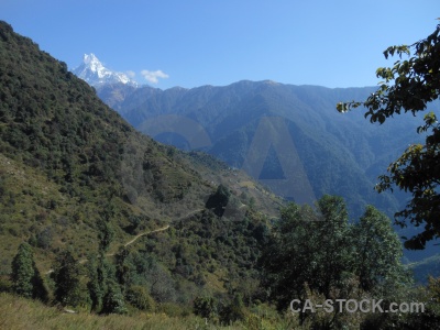 Valley machapuchre machapuchare south asia mountain.