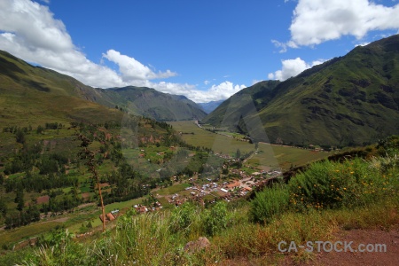 Valley sacred valley landscape peru andes.