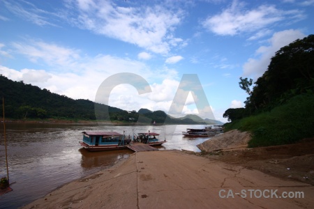 Vehicle southeast asia laos mountain mekong river.