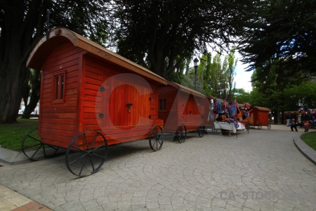 Vehicle wooden wheel patagonia tile.