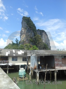 Village sky limestone floating thailand.