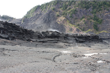 Volcanic crater gray lava.