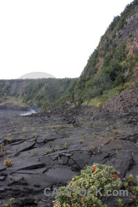 Volcanic crater lava green white.