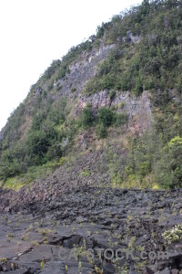 Volcanic green lava white crater.