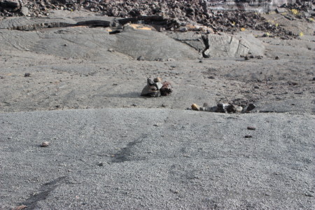 Volcanic lava gray crater.